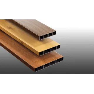 Balkonbrett aus PVC, Kunststoffprofil in Golden Oak - 2,5 x 12 x 600 mm Hohlkammerprofil aus Kunststoff – robuste Kunststoffbretter für Balkonsanierung