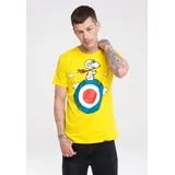 LOGOSHIRT T-Shirt "Peanuts - Snoopy Pilot", Herren, Gr. XS, gelb, 100% Baumwolle, bedruckt, normal, Rundhals, Shirts T-Shirt, mit lizenziertem Print