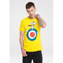 LOGOSHIRT T-Shirt "Peanuts - Snoopy Pilot", Herren, Gr. XS, gelb, 100% Baumwolle, bedruckt, normal, Rundhals, Shirts T-Shirt, mit lizenziertem Print
