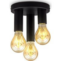 B.K.Licht Deckenspot »BK_DS1383 Retro Deckenlampe, Schwarz, Metall, E27-Fassung, Ø19cm«,