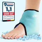 ICEHOF Kühlpads Fußgelenk - Kühlbandage Knöchel - Sprunggelenkbandage mit Kühl-Gel Kältetherapie Fußknöchel Rheuma Chemotherapie Knöchelschmerzen Fußgelenkbandage Knöchelbandage OneSize (1 St.)
