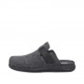 Rieker Pantoffel mit Klettriemchen Gr. 41, grau Herren Schuhe Stoffschuhe