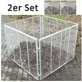 Baumarktplus 2x TRUTZHOLM Komposter 100x100x80 cm Metallkomposter aus Streckmetall Gartenk...