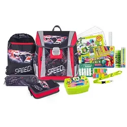 JOLLY Schulranzen-Set Classic Formula Kunstfaser schwarz/rot