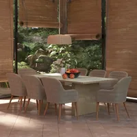 VidaXL 9-tlg. Garten-Essgruppe Poly Rattan Braun