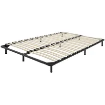 Beliani Lattenrahmen Pappelholz Metall 140 x 200 cm 48 Federleisten freistehend für Doppelbett