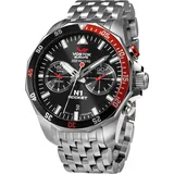 Vostok Europe 6S21-225A707-B Herrenuhr Chronograph Rocket N1 Stahl/Schwarz - Silber/Schwarz