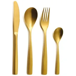 Comas 24 Teile Besteck Set Barcelona GOLD Tafelbesteck Edelstahl 18/10 3mm PVD Beschichtung Luxus
