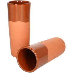 2er Set Tonbecher 330ml teilglasiert - 12968