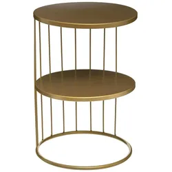 WellHome - Dekorativer Beistelltisch 3 Ebenen Ø36x52 cm Gold