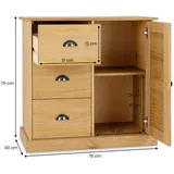 Idimex Kommode Veneta 78 x 75 x 40 cm Braun