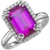 GIORGIO MARTELLO MILANO Ring in blau, fuchsia oder lila, Zirkonia weiß, Silber 925 52 Violett