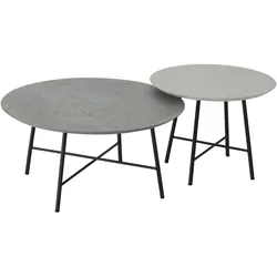 Couchtisch Delta 2er Set aus Mortex, Frost