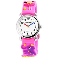 Excellanc Kinderarmbanduhr Silikonarmband silberfarben/pink