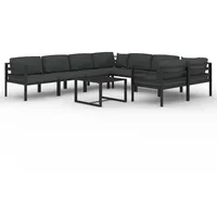 vidaXL Garten-Lounge-Set 9-tlg. Aluminium anthrazit