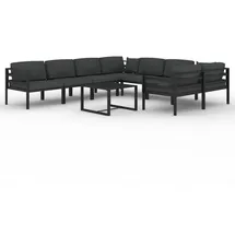 vidaXL Garten-Lounge-Set 9-tlg. Aluminium anthrazit