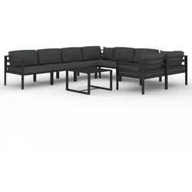 vidaXL Garten-Lounge-Set 9-tlg. Aluminium anthrazit