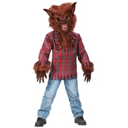 Fun World Kostüm Werwolf braun, Gruselige Verkleidungs-Idee für kleine Halloween-Monster braun 140-152