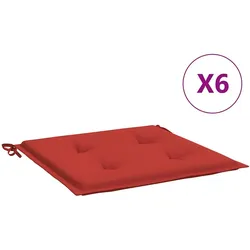 vidaXL Gartenstuhl-Sitzkissen 6 Stk. Rot 40x40x4 cm Stoff