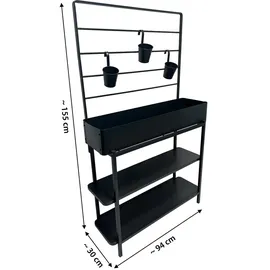 Dobar Metall-Hochbeet mit Rankgitter 94 x 30 cm Anthrazit