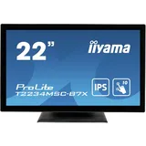 iiyama Prolite T2234MSC-B7X 54,6 cm (21,5") IPS LED-Monitor Full-HD 10 Punkt Multitouch kapazitiv (VGA, HDMI, DisplayPort) 7H, IP65 Front, Touch durch Glas, Anti-Fingerprint, schwarz