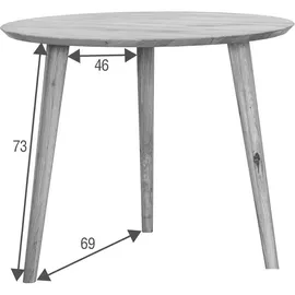 Lomadox Esstisch rund, 90cm Durchmesser, Wildeiche massiv geölt, TARVA-69 - Braun