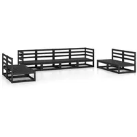 vidaXL 8-tlg. Garten-Lounge-Set Schwarz Massivholz Kiefer
