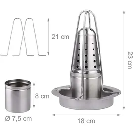 Relaxdays Hähnchenhalter 18 cm Edelstahl Silber