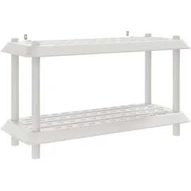 vidaXL Regaleinheit 2 Ebenen Kunststoff 100 x 40 x 55,5 cm Weiß