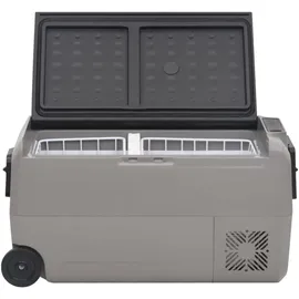 vidaXL Kühlbox mit Rollen und Griff Schwarz & Grau 36 L PP & PE