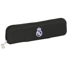 Safta Portatodo Estrecho Silicona Real Madrid 1a Equipación 22/23, 200x20x55 mm, Unisex-Kinder Real Madrid Schmales Silikon-Federmäppchen 22/23, 200 x 20 x 55 mm, Negra y blanca,