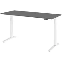 Bümö Schreibtisch, Graphit, Weiß, Nachbildung, Rechteckig, 180x74x80 cm, FSC