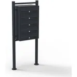 Wiltec 5er Briefkastenanlage Schwarz