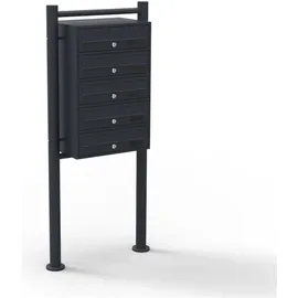 Wiltec 5er Briefkastenanlage Schwarz