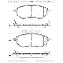 Triscan Bremsbelagsatz Vorderachse [Hersteller-Nr. 811068182] für Subaru