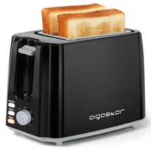 Aigostar - Toaster,7 Einstellbare Bräunungsstufe, + Auftau- - Aufwärmfunktion,2 Breite Toastschlitze, 7 2 Sandwichtoaster Schwarz