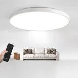 JDONG 90W Led Deckenleuchte Ø 78*5CM Dimmbar mit Fernbedienung 3000K-6000K Wohnzimmerlampe Flach Rund Deckenlampe moderne Leuchte für Schlafzimmer Büro - Weiß