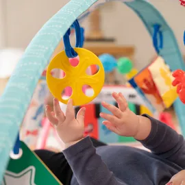 Baby Einstein Ocean Explorers 4-in-1 Spielbogen Baby Spielmatte mit Kick Piano, Musik- & Sprachförderung, Sensorikspielzeug, Lichter & Klänge, Für Neugeborene +, Rosa (Jellyfish Jamboree)