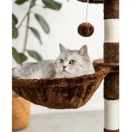 LIONTO Liegemulde für Kratzbäume, Liegefläche mit stabilem Metallrahmen Ø 40 cm 15 cm Tiefe, braun