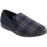 Zedzzz Herren Harley Hausschuhe/Pantoffeln mit Filz, kariert (47 EUR) (Marineblau kariert) - 47 EU
