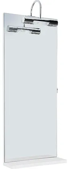 Spiegel mit Beleuchtung + Ablage, weiß hochglanz, 350 x 900 mm