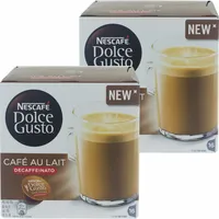 Nescafé DOLCE GUSTO Cafe au Lait Decaffeinato Entkoffeinierter Kaffee 32 KAPSELN