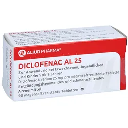 DICLOFENAC AL 25 magensaftresistente Tabletten 50 St