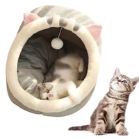 Katzenhöhle - Katzenbett - Katzenhaus Indoor | Faltbare Katzenbetthöhle, Katzenhaus Mit Waschbaren Kissen, Kleine Haustiere, Katzenzelt, Weiches Und Warmes Katzenhaus Für Drinnen