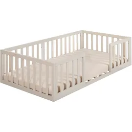 roba Bodenbett Montessori 70 x 140 cm Holz grau