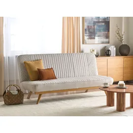 Beliani Schlafsofa Stoff 2-Sitzer Beige