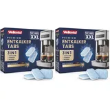 3-in-1 Entkalker für Kaffeevollautomaten & Kaffeemaschinen (55 Stück) - Entkalkungstabletten für Siemens EQ-Serie, Delonghi, Jura, Krups, Bosch, Miele, Melitta, Tassimo, WMF (Packung mit 2)