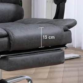 Vinsetto Massage-Bürostuhl Mikrofaser Dunkelgrau