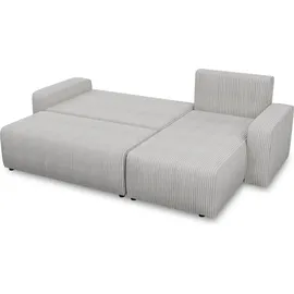 Sofnet Ecksofa Roma L mit Schlaffunktion und Bettkasten - Cord Stoff - L-Form Couch, Polstersofa, Schlafsofa, Sofagarnitur (Schwarz (Poso 135))