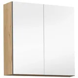 mokebo Bad Spiegelschrank Die Badenixe Bad-Hängeschrank mit Spiegel in Eiche-Schwarz in 71x70x23 HxBxT in cm